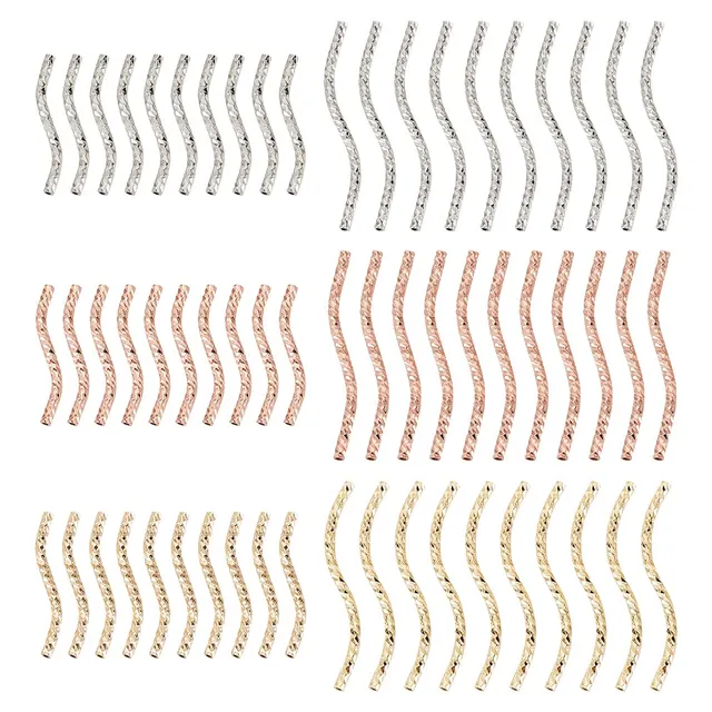 BENECREAT Perles Tube Nouilles Incurvées 20/30 mm 3 Coloris x60