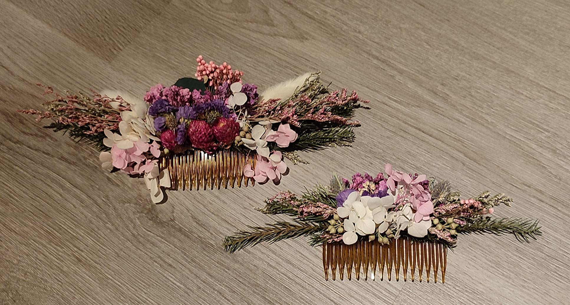 Cayway Fleurs Séchées Résine Violet Rose Blanc Naturelles