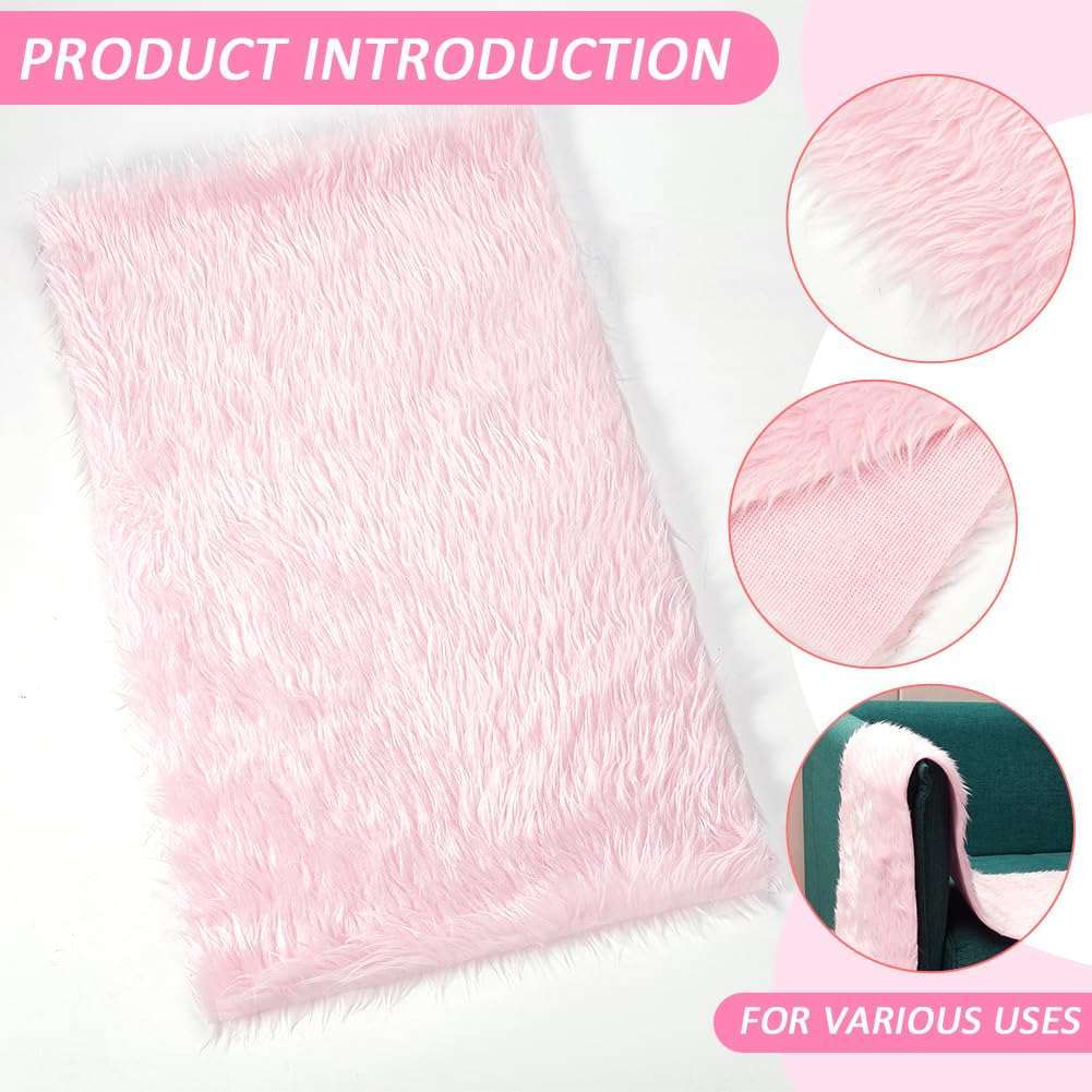 BENECREAT Tapis photo peluche rose 100x30 cm