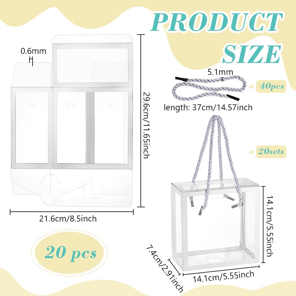 BENECREAT Boîtes Cadeau PVC Transparentes Argentées x20