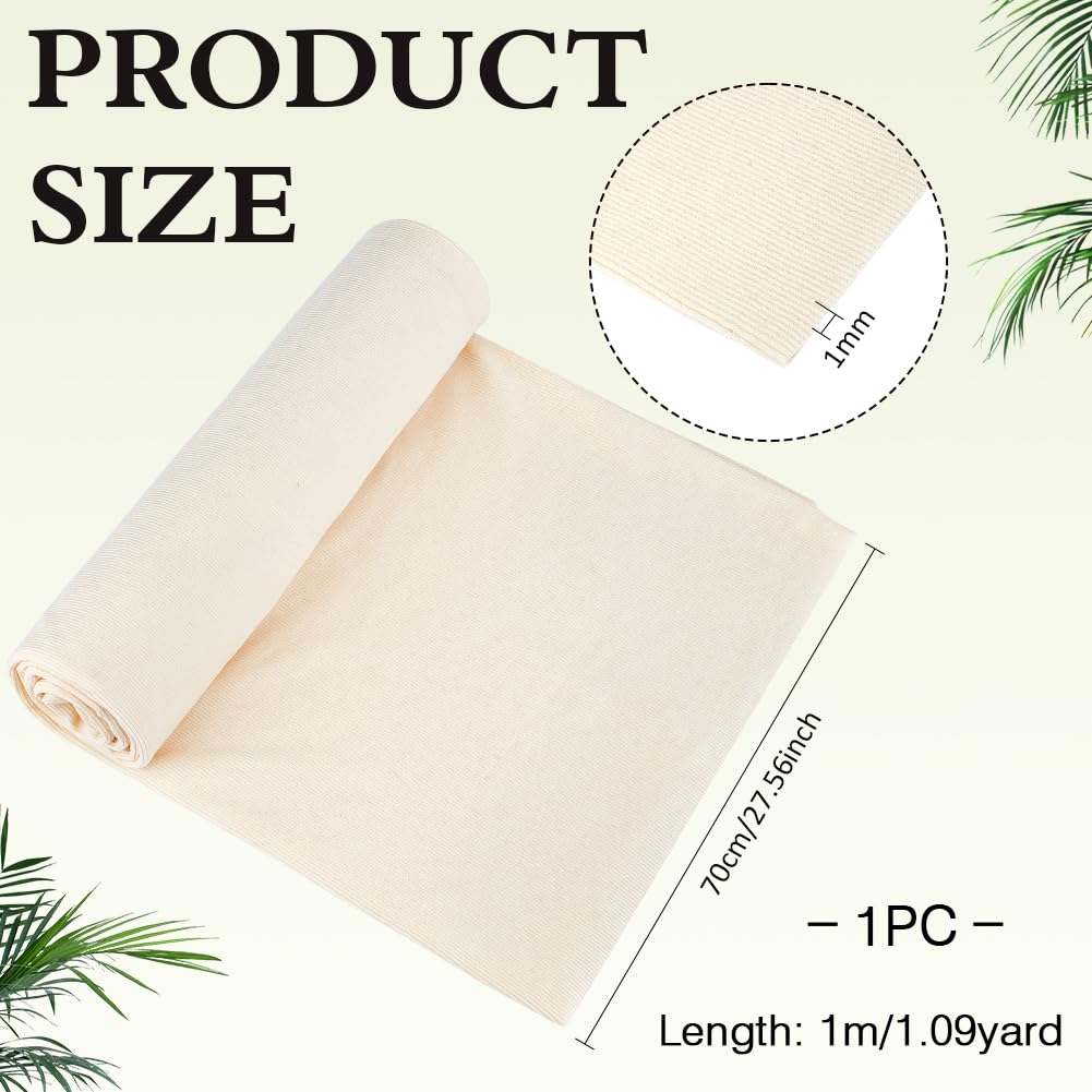 BENECREAT Tissu Jersey Côtelé Vieille Dentelle 100x70cm Coton