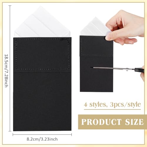 BENECREAT pochettes costume coton 18,5 cm lot de 12