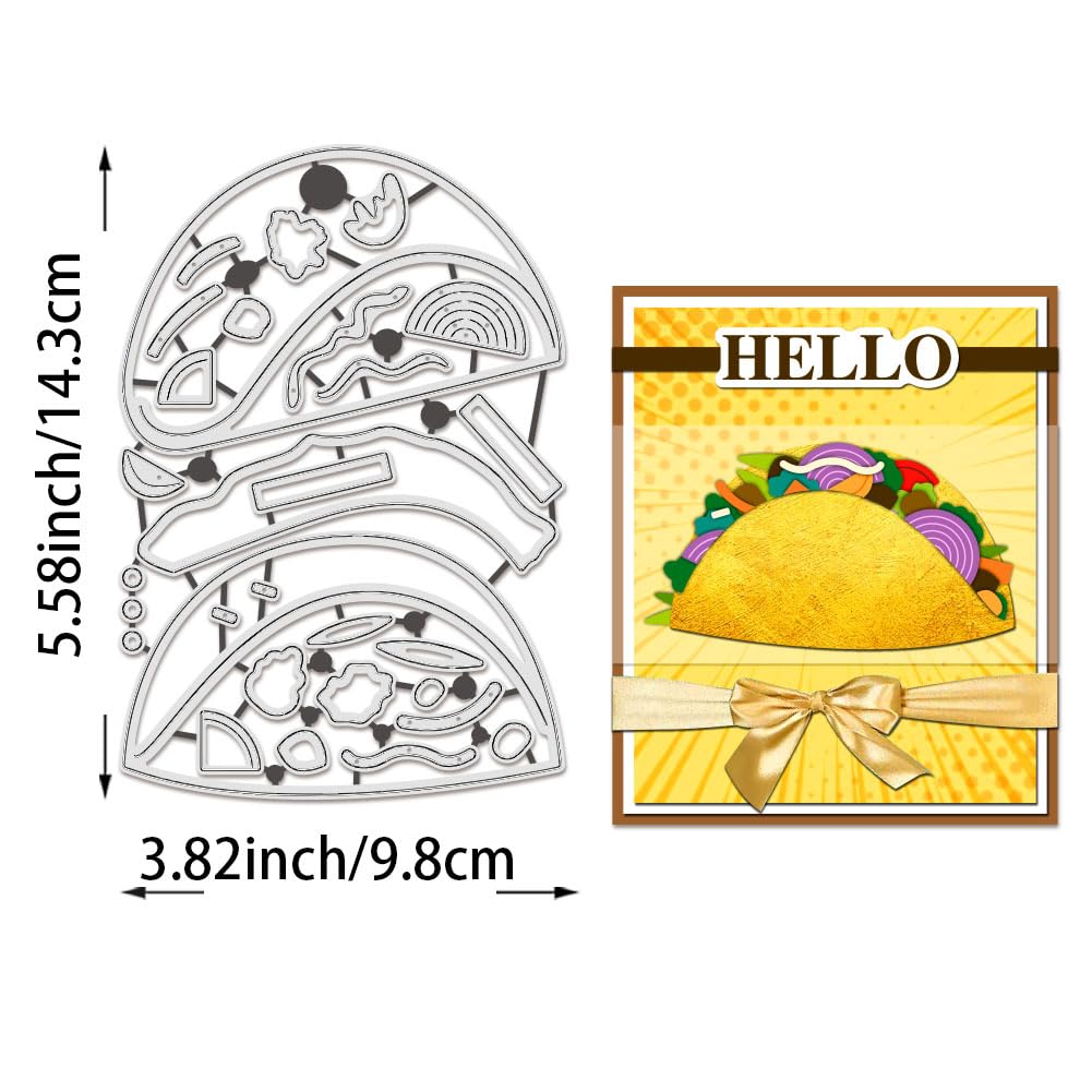 BENECREAT Dies Découpe Tacos Burrito Métal 9,8x14,3cm Scrap