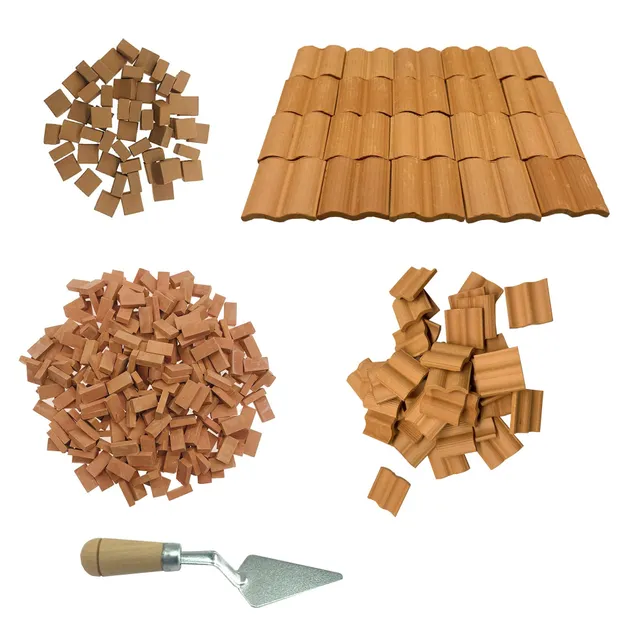 Cayway 190 Briques Tuiles Miniatures Rouge Argile