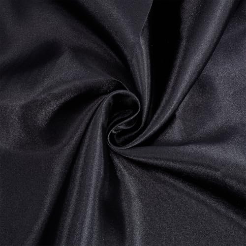 BENECREAT Satin Brillant Tissu Noir 5m x 152cm