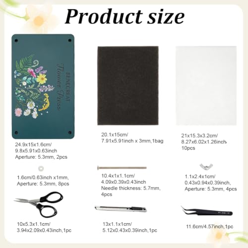 BENECREAT Presse Fleurs Bois 24,9x15cm Kit Complet