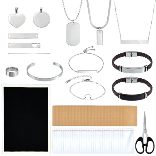 BENECREAT kit blanks gravure laser inox 115 pcs bijoux