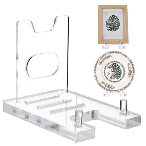 BENECREAT Support Chevalet Acrylique Transparent Réglable 17x11,6cm