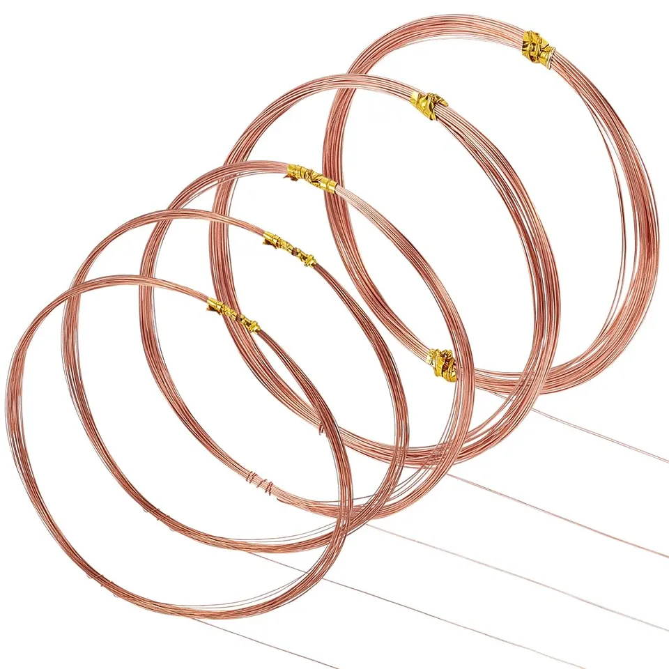 BENECREAT Fil Cuivre Nu Bijoux Rouge-Brun 4x10m 0,2-0,5 mm