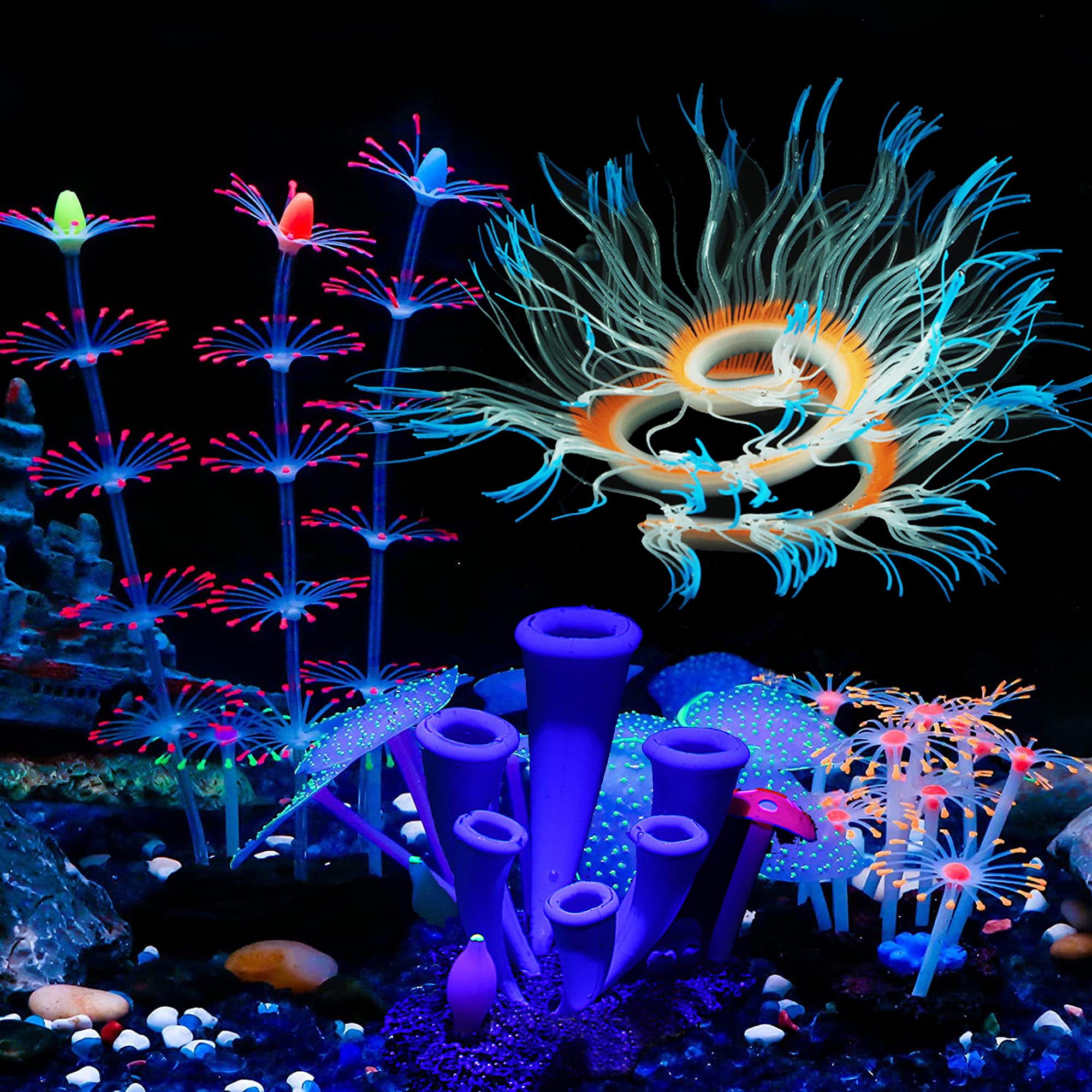 Cayway décor aquarium silicone style 4 lot 4 corail