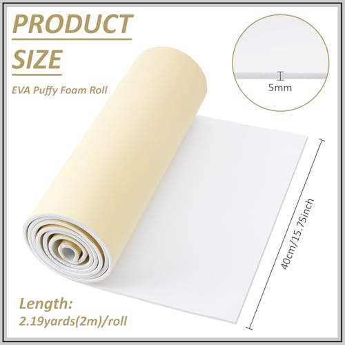 BENECREAT mousse EVA rouleau adhesif blanc 2m 5mm