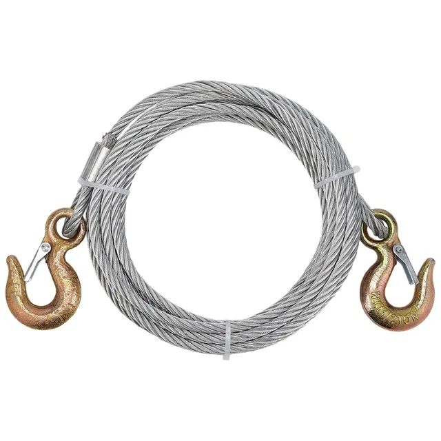 BENECREAT câble treuil acier 6m x 8mm double crochet inox