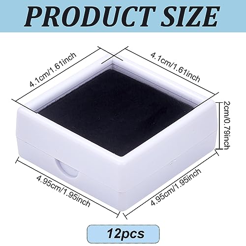 BENECREAT Boîte Présentation Pierres 12 pcs boîte bijoux verre blanc