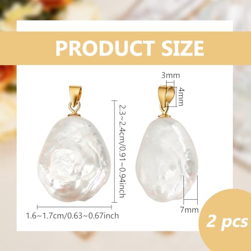 BENECREAT Pendentifs perles baroques nacre 23mm lot 2