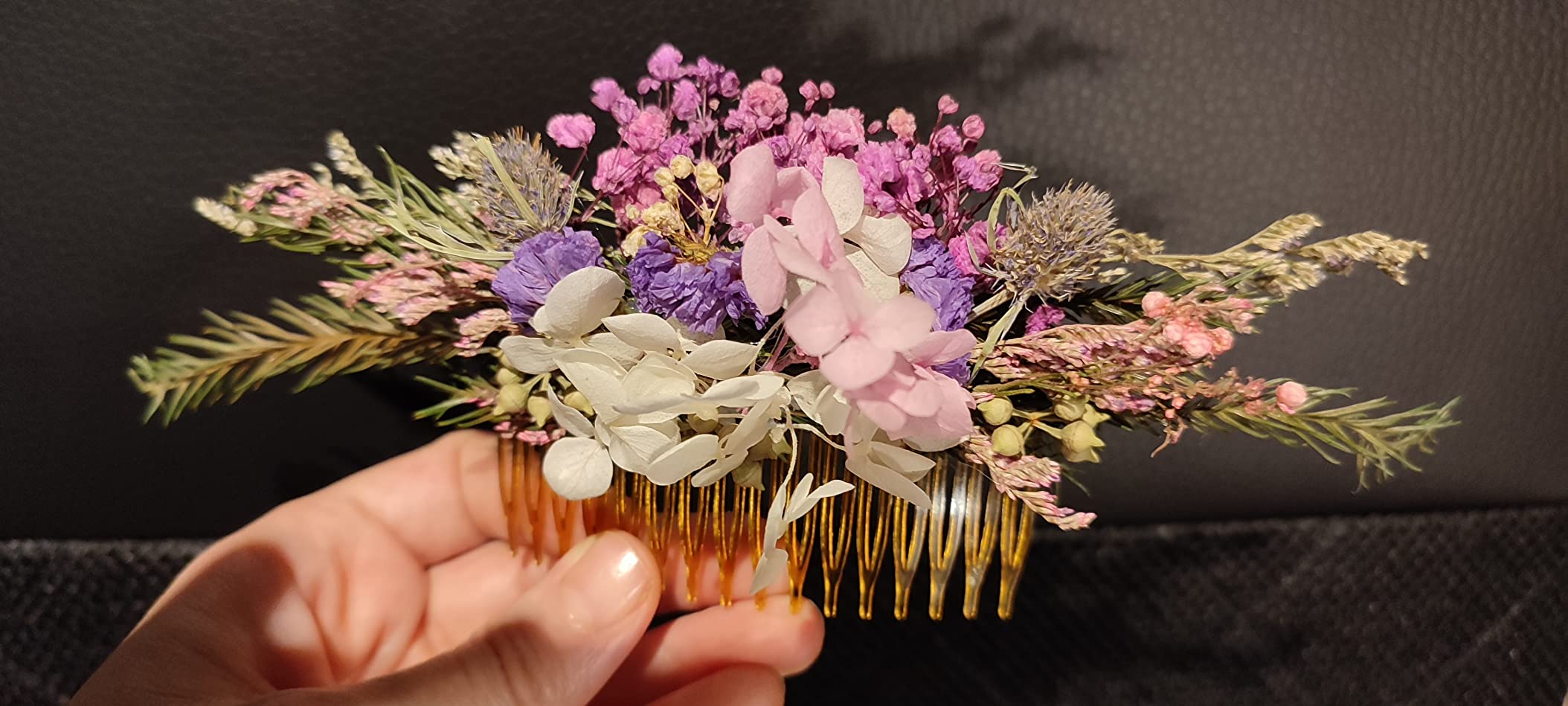 Cayway Fleurs Séchées Résine Violet Rose Blanc Naturelles