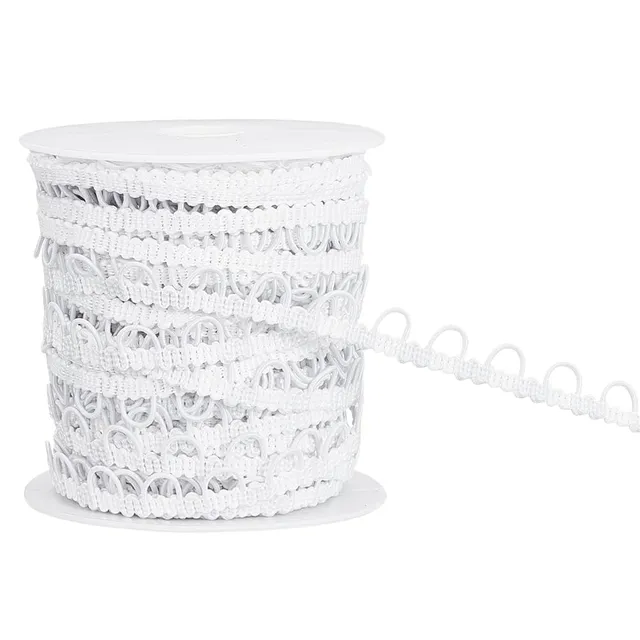 BENECREAT Garniture tressée boutons élastique blanc 22,5 m