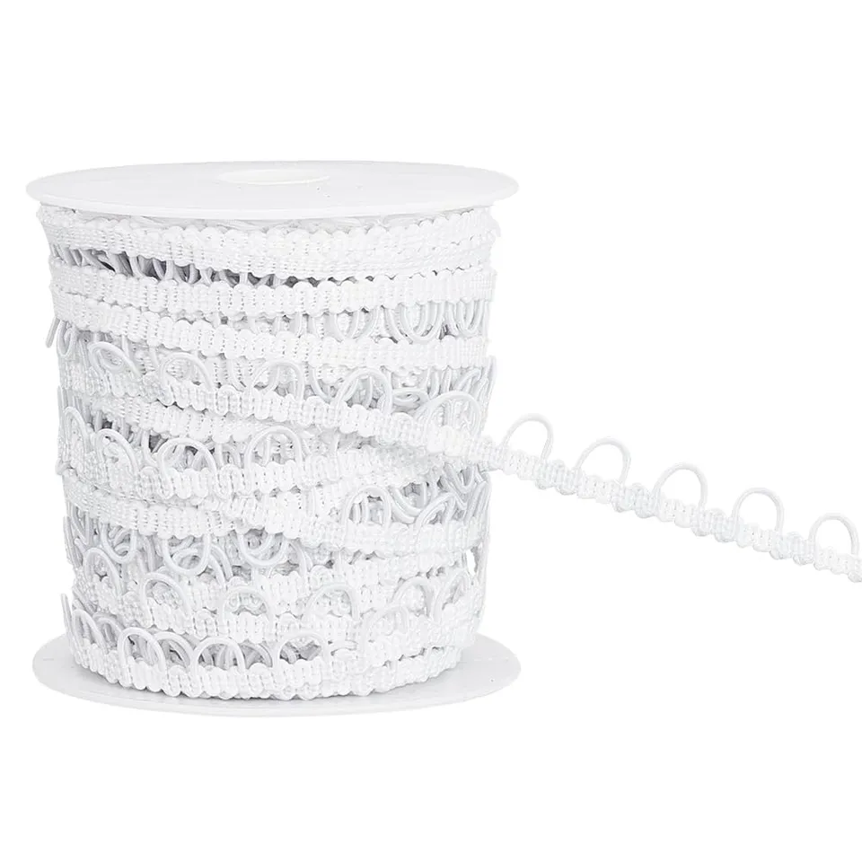BENECREAT Garniture tressée boutons élastique blanc 22,5 m