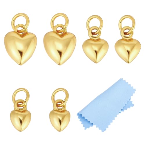 BENECREAT 925 Pendentifs Cœur 3D Argent Lot 6