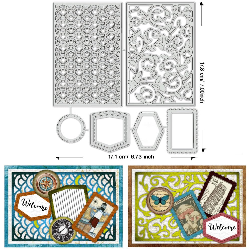 BENECREAT Dies Cadre Rectangulaire Fond Carte Scrapbooking