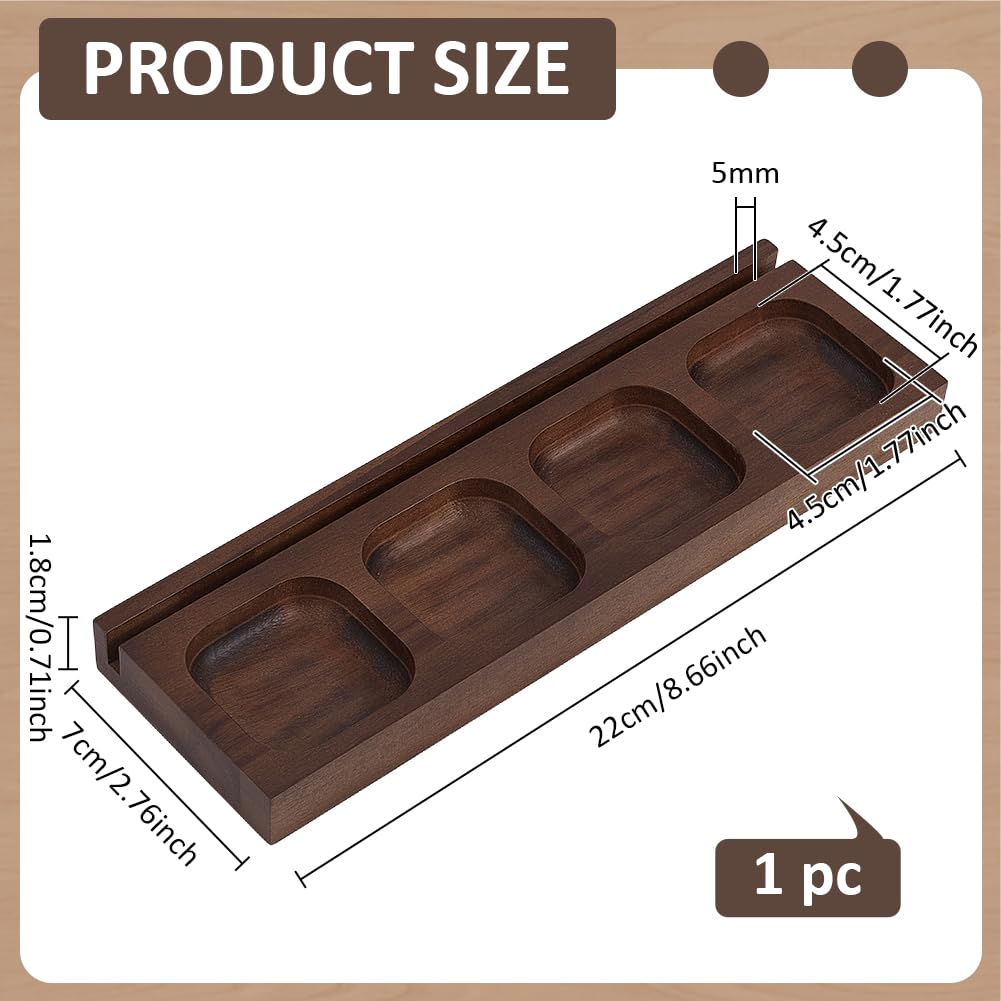 BENECREAT Plateau organisateur bois jetons marron coco 22 cm