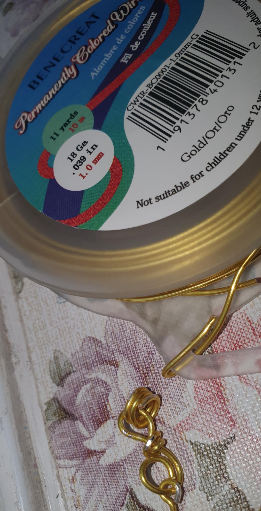 BENECREAT fil doré 18Gauge 1mm 10m bijoux