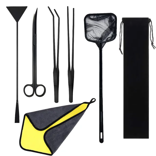 Cayway Kit Aquascaping Aquarium 7 en 1 Acier 27 cm
