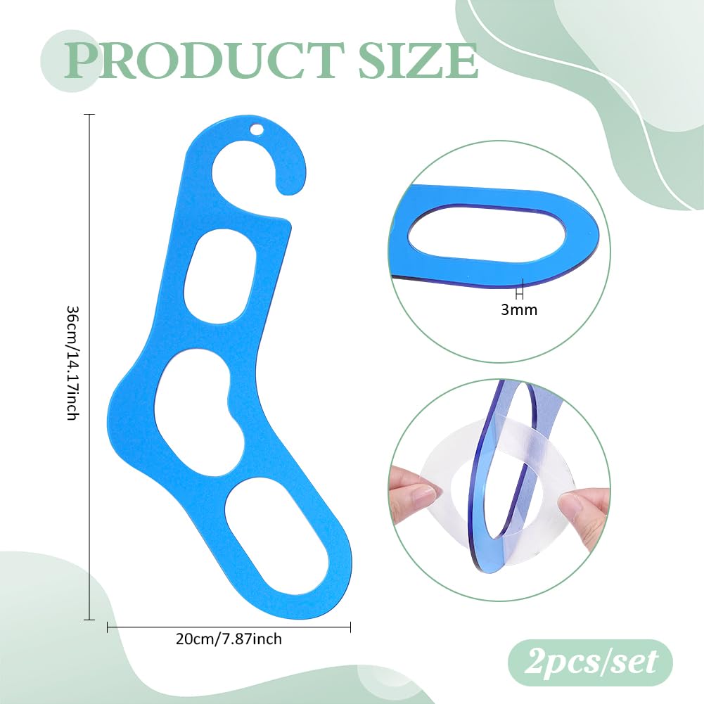 BENECREAT Forme chaussette acrylique bleu 22cm lot de 2