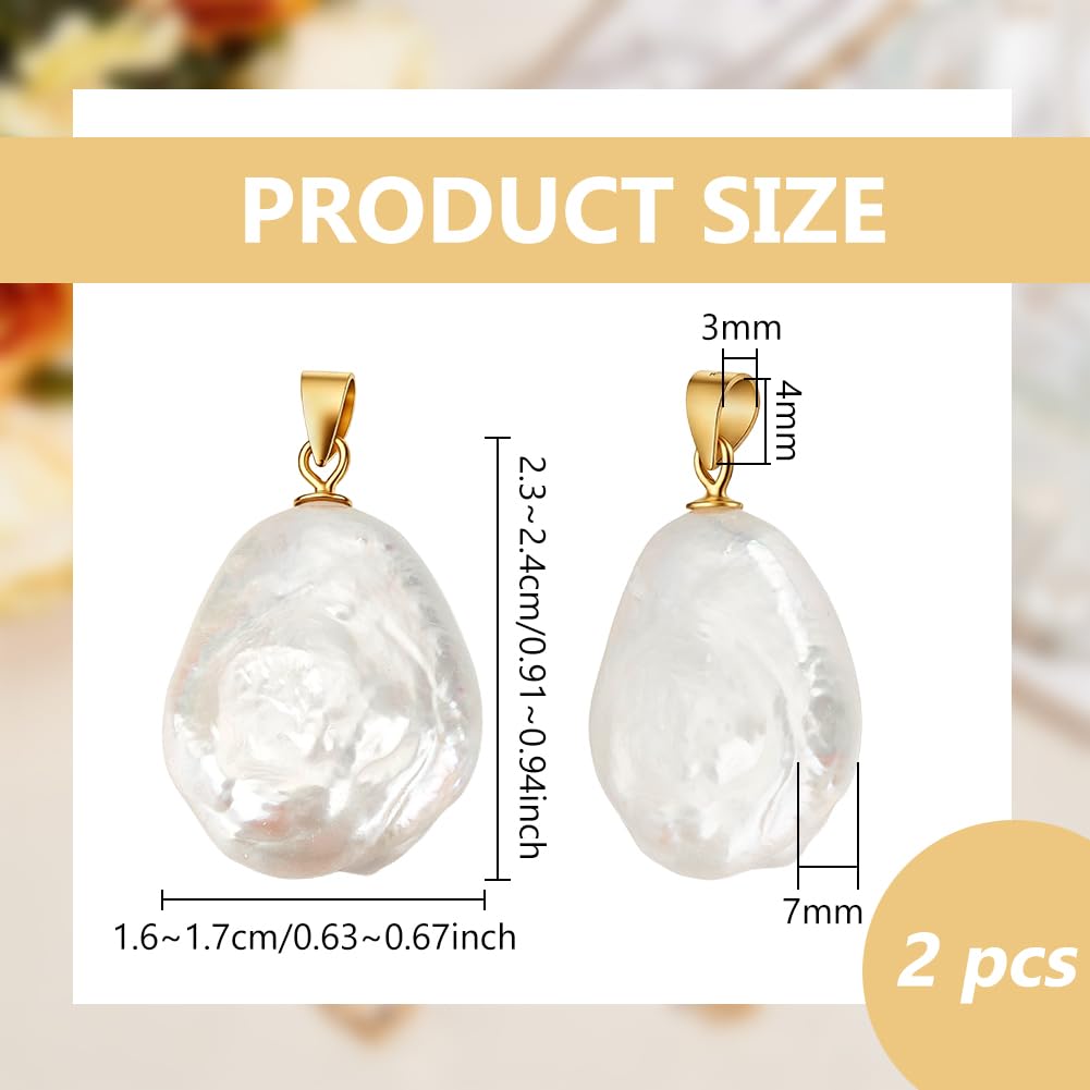 BENECREAT Pendentifs perles baroques nacre 23mm lot 2