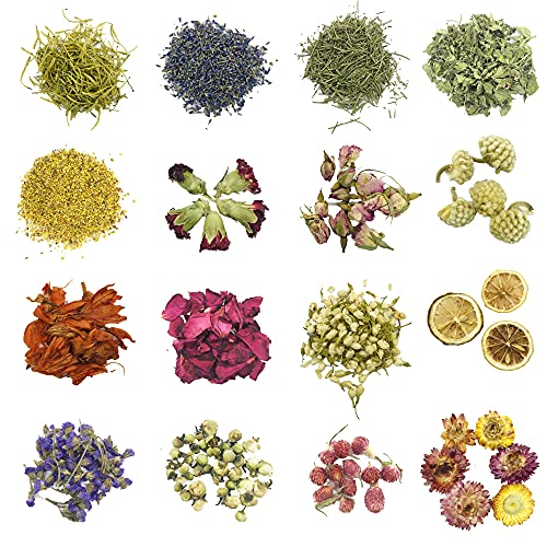Cayway fleurs séchées naturelles 16 sachets bougie savon