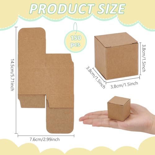 BENECREAT Boîtes Cadeau Kraft 3,8cm Mariage x150