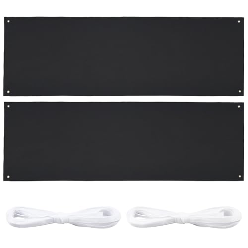 BENECREAT Banniere tissu Oxford noir 1,8x0,6m lot de 2