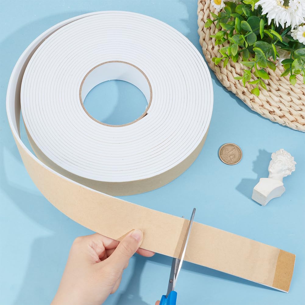BENECREAT Bande mousse adhésive blanche 30mmx3mm 10m étanche