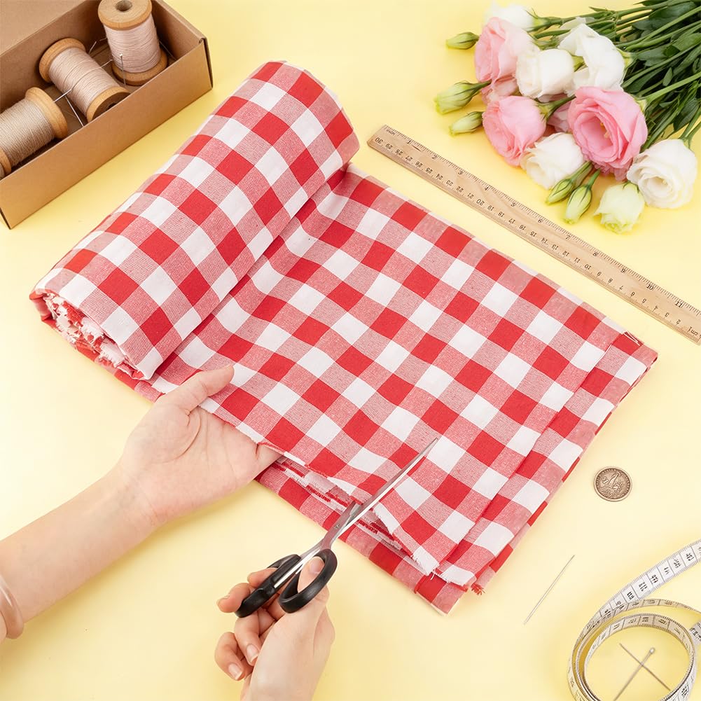 BENECREAT Tissu Vichy Carreaux Rouge Tartan 150x300cm