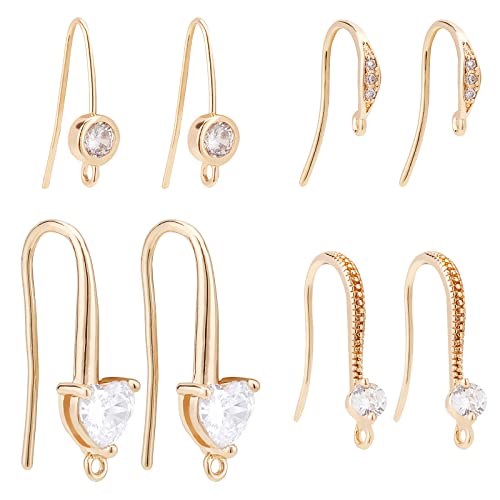BENECREAT Crochets Boucles d'Oreilles Plaqué Or 18K 16 pcs