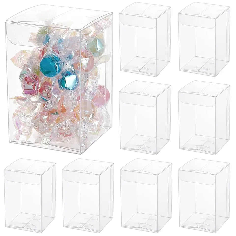 BENECREAT coffret cadeau boîte transparente 5x5x8 cm 20 pcs