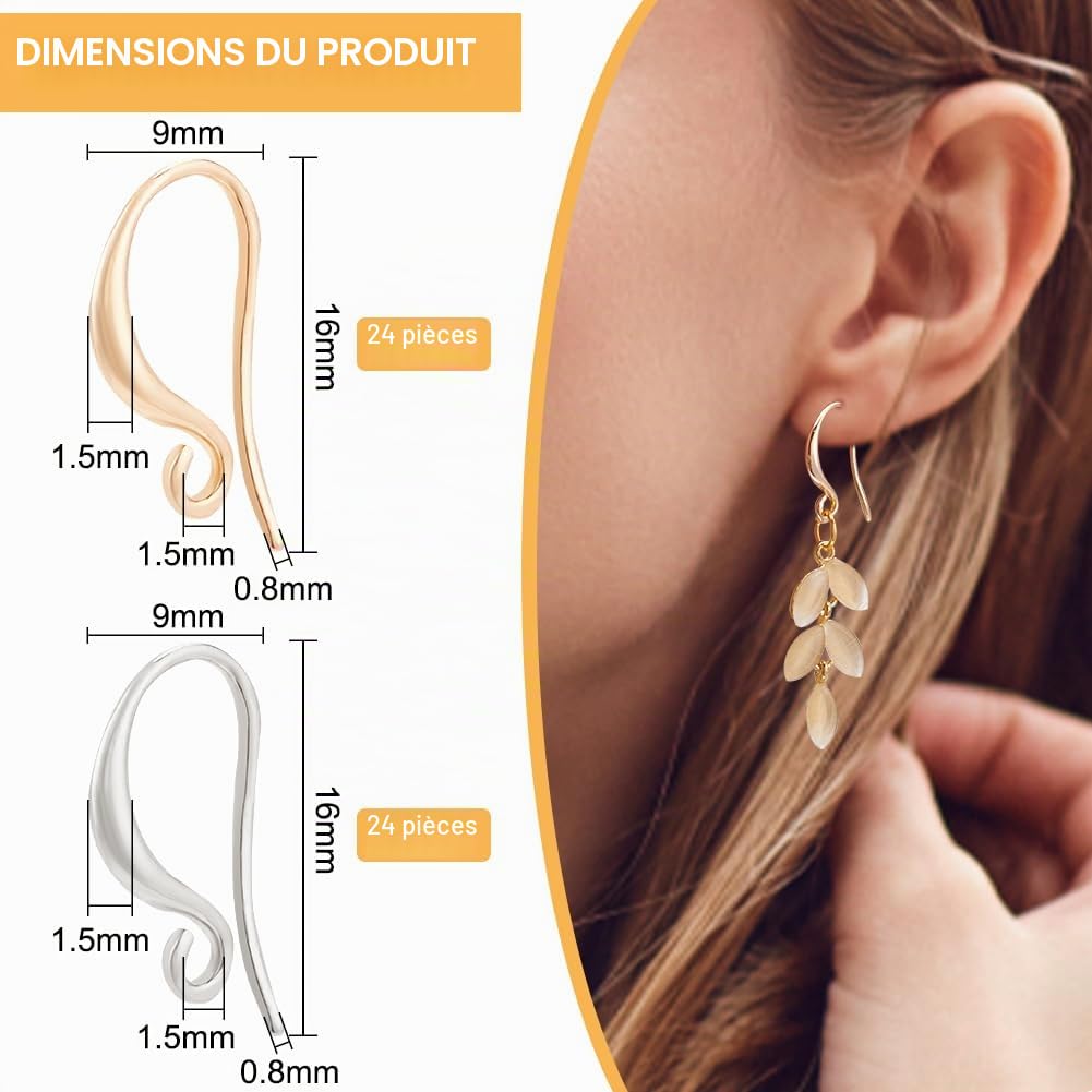 BENECREAT Fils Oreilles Bicolores 48 pcs 16mm