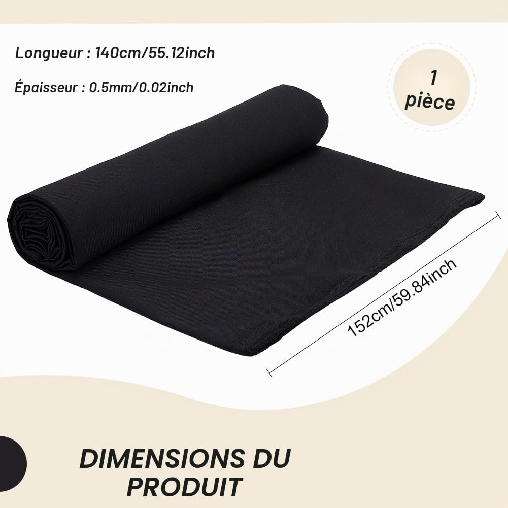 BENECREAT Toile imperméable Cordura noire 140x152 cm 600D