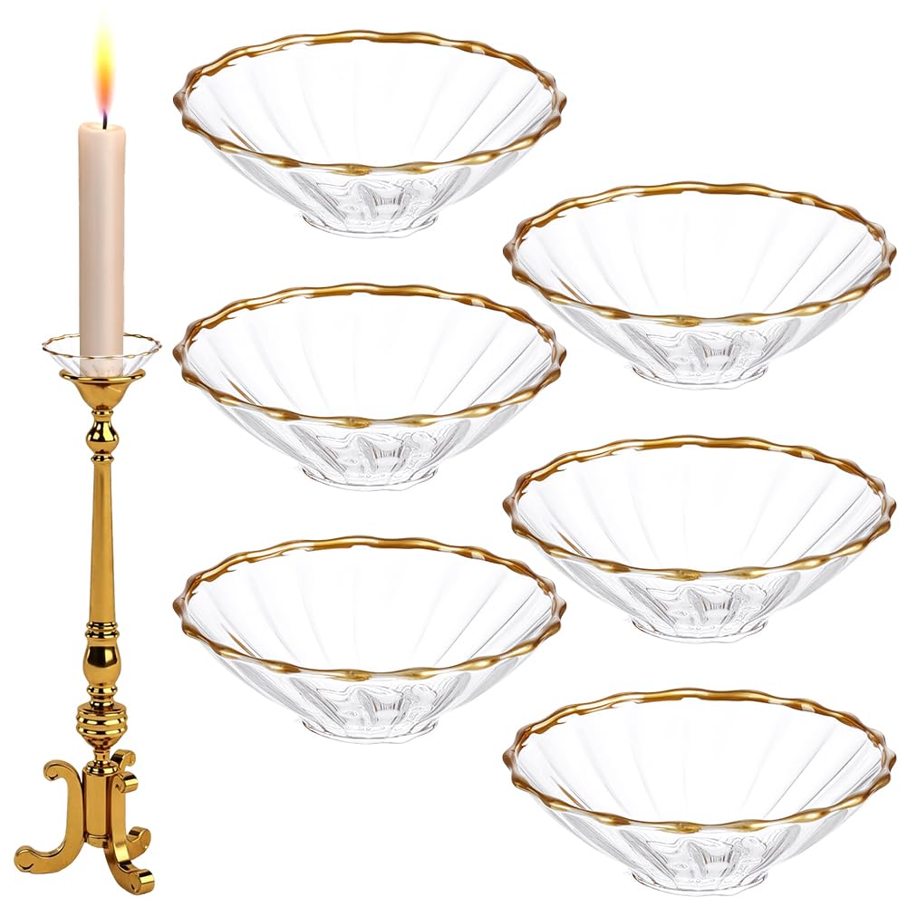 BENECREAT bobèche verre 70x22,5mm transparente 6pcs