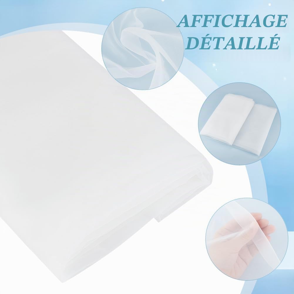 BENECREAT Tissu Crinoline Blanc 1,6x2m organza rigide