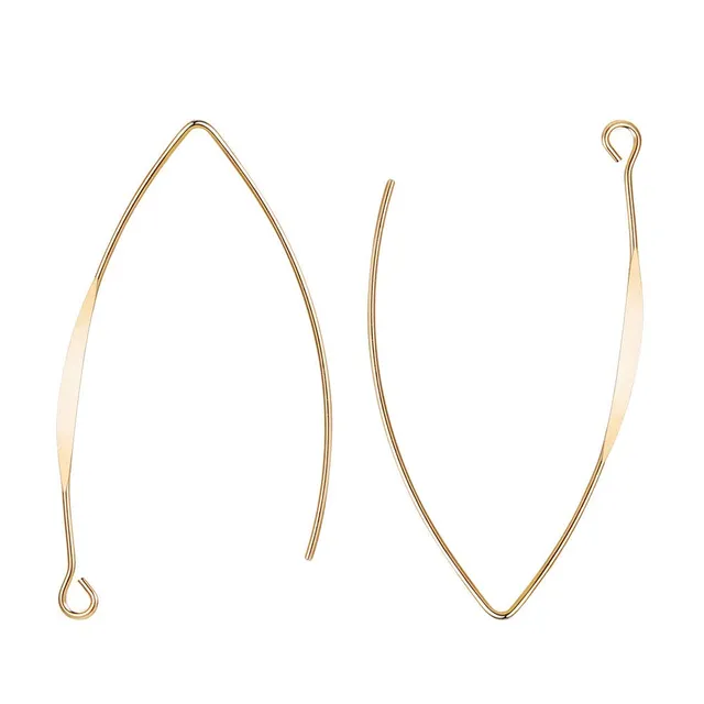 BENECREAT 44x26mm crochets boucles d’oreilles plaqué or 18K
