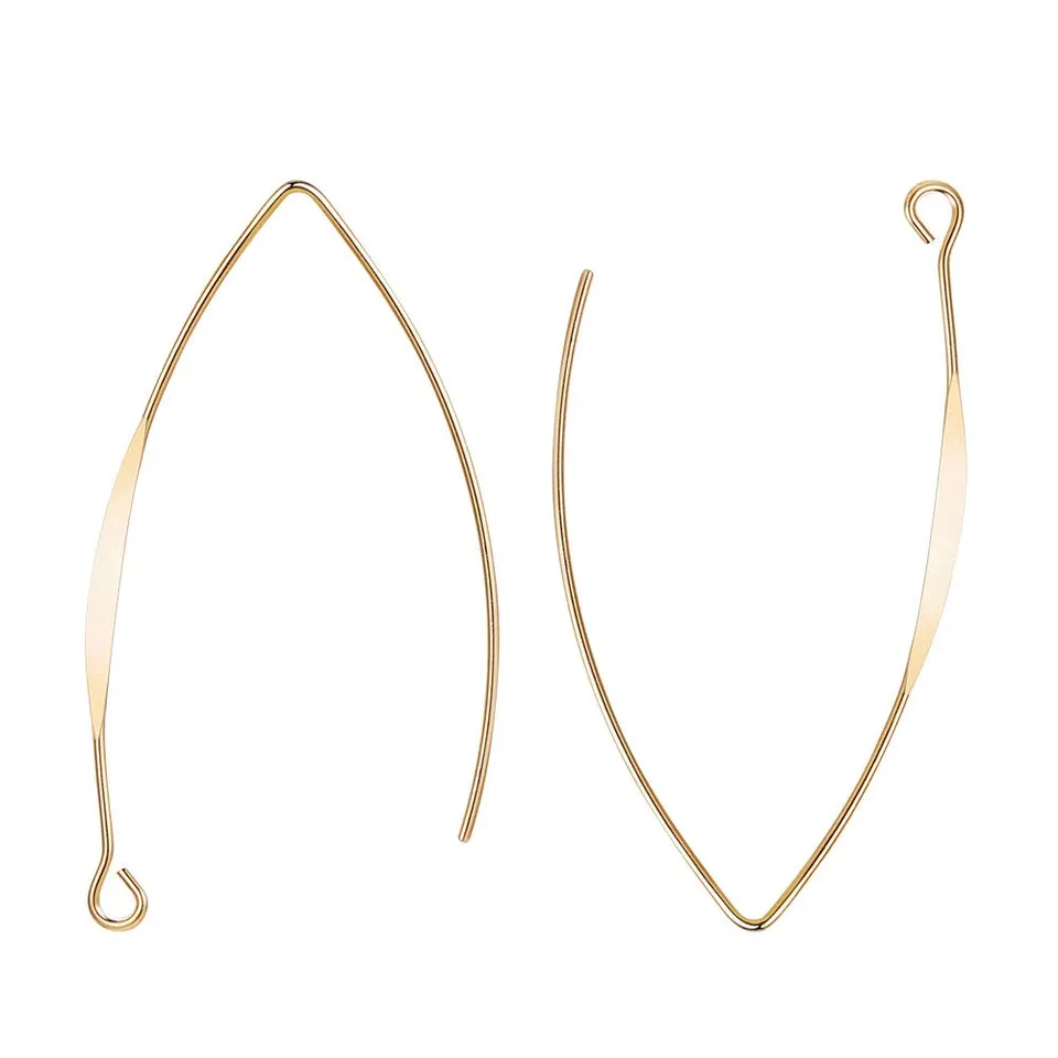 BENECREAT 44x26mm crochets boucles d’oreilles plaqué or 18K