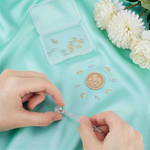BENECREAT Attaches Pendentif Ovales Métal 2 Couleurs 24pcs