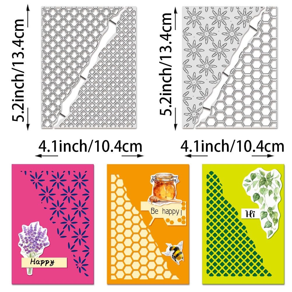 BENECREAT Matrices de Découpe Fond Maille Nid d'Abeille 2 Pcs