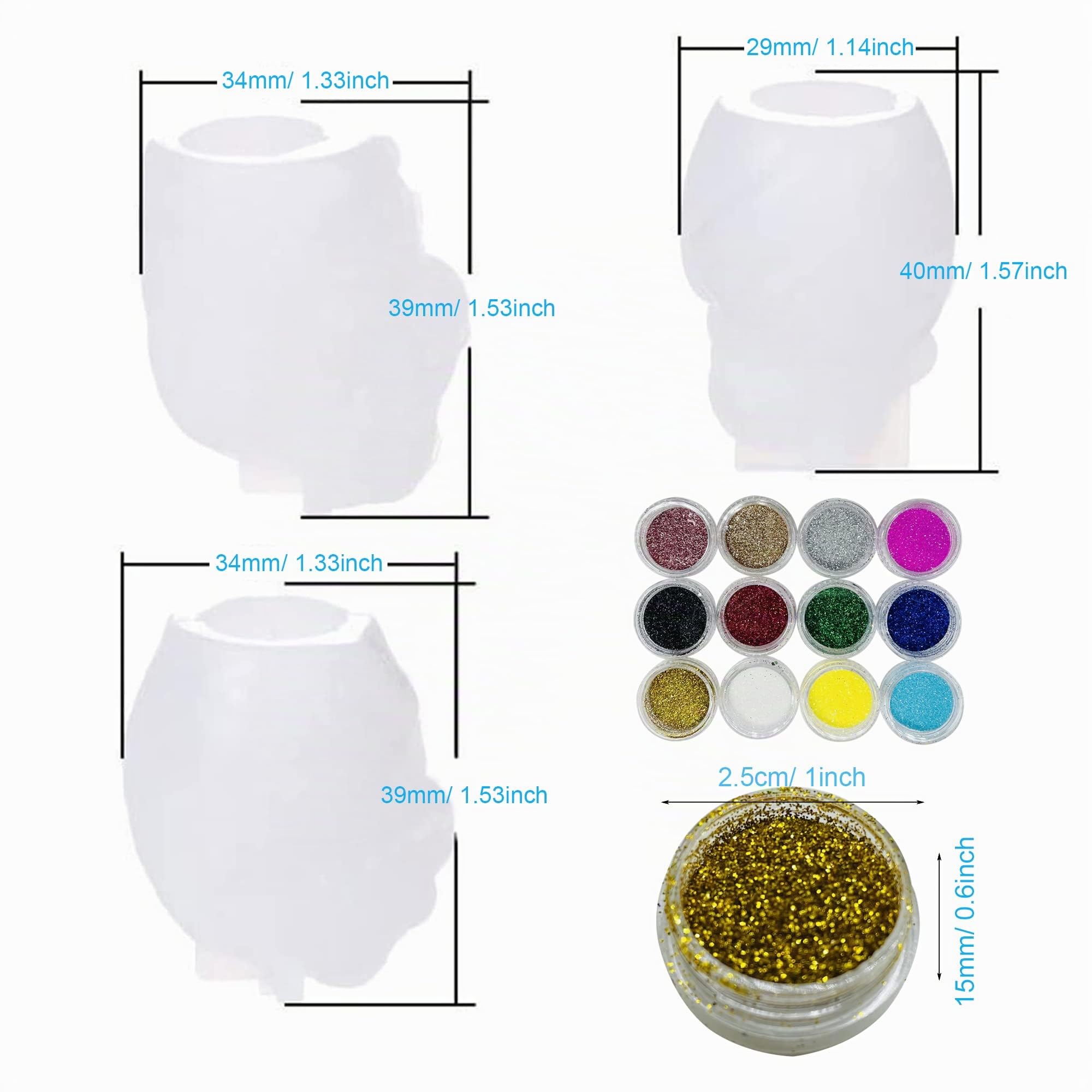 Cayway Style 4 moule silicone œuf dragon 3 pcs paillettes