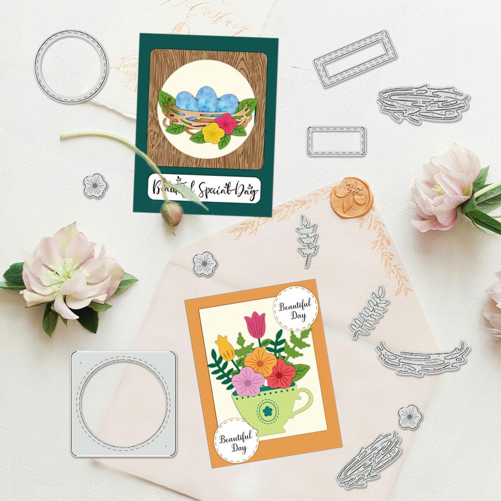 BENECREAT Dies Découpe Nid Oiseau Thé Fleurs 11,2x17,2cm