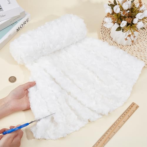 BENECREAT tissu fausse fourrure 150x100cm blanc doux 3mm