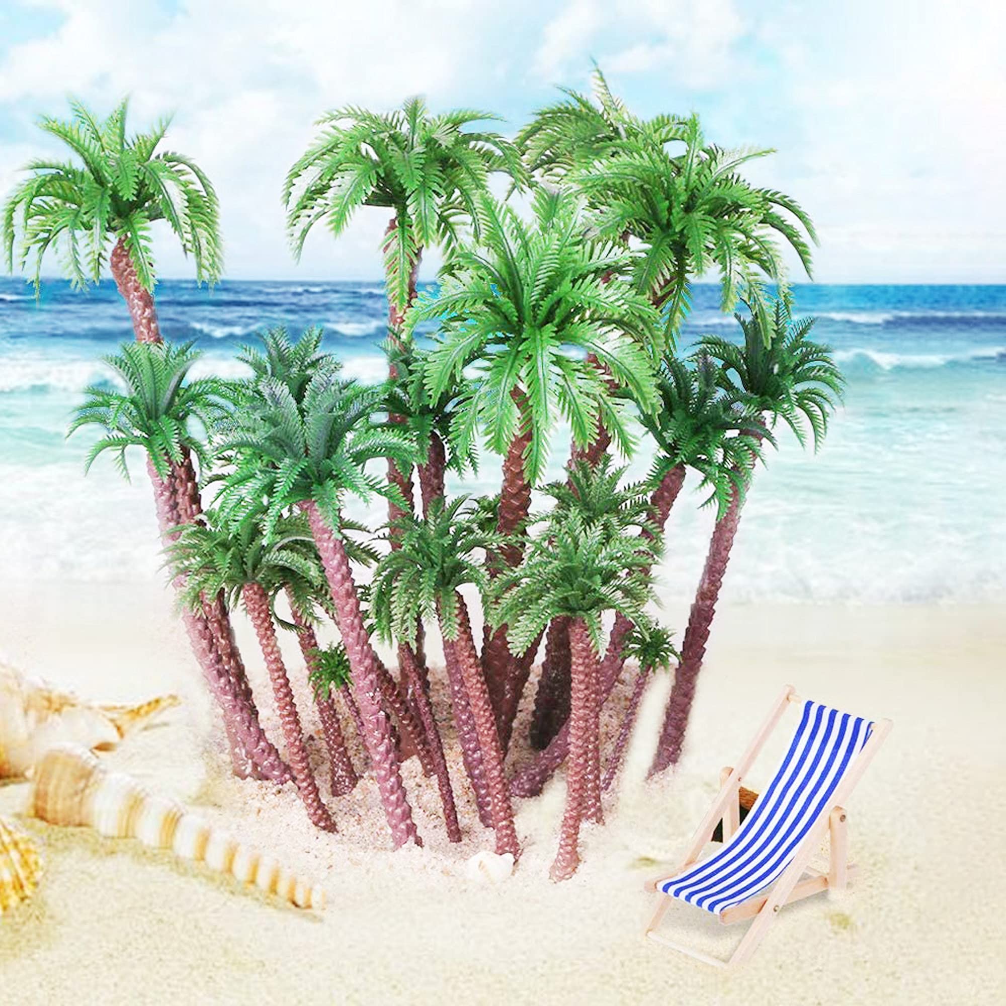 Cayway 34 Palmiers Miniature Plastique Vert 4,2-17 cm