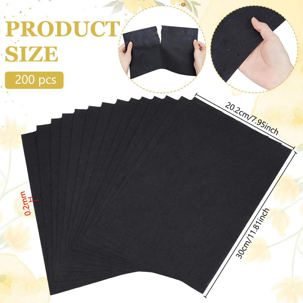 BENECREAT Stabilisateur Broderie Hydrosoluble Noir 200 Feuilles