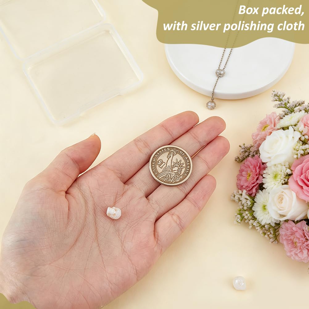 BENECREAT perles crâne nacre 8,5mm lot 2 blanches