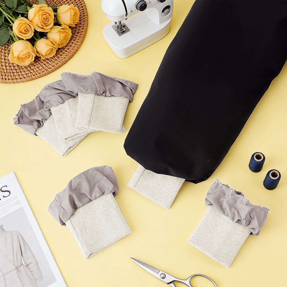 BENECREAT poignets tubulaires gris côte tricot lot 3 paires